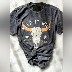 Lotus Fashion LA “Keep it Wild Wild West Graphic - charcoal size small #907